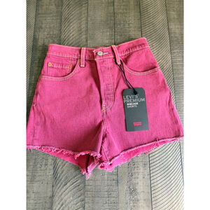 Levi’s Premium Ribcage Shorts Size 25 High Rise Raw Hem NWT